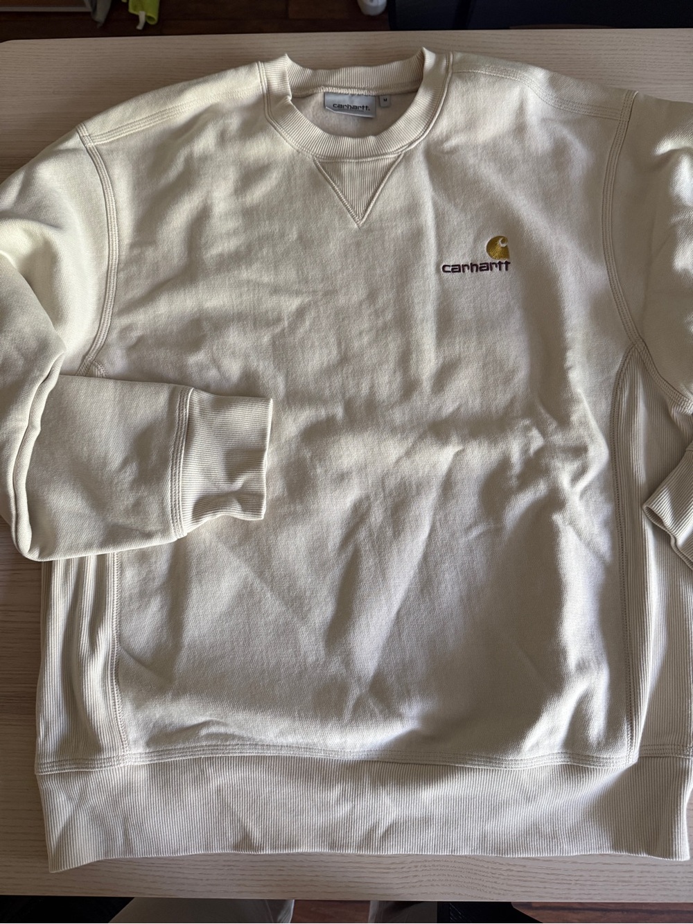 Carhartt WIP American Script Men’s Cream Crewneck Sweatshirt - Picture 4 of 4